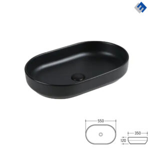 0093908 premium nadgradni lavabo river 2 e 6594 matt black 