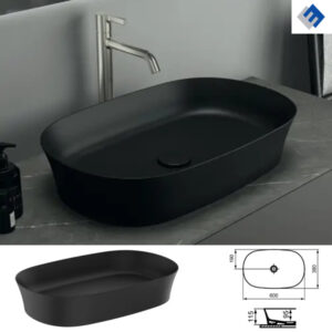 0095102 ipalyss nadgradni lavabo 60 crna mat